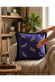 Zebra Patterned Fringed Cushion Cover - Dark Purple