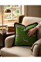 Zebra Patterned Fringed Throw Pillow Cover - Green