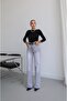 Light Gray Belted High Waist Jeans