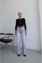 Light Gray Belted High Waist Jeans - 3