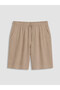 Lcwaikiki Curve Beige Plus Size Linen Blend Women's Trousers - 4