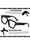Fashion Square Glasses for Women Men Trendy Thick Frame Computer Eyeglasses Black Frame Clear Lens e - 6