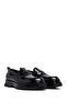 Men's Black Thick Soled Leather Loafer Wm730006Da - 2