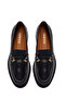 Women's Black Buckle Leather Loafer Af220009Dv - 4