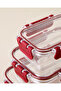 Ador 3-Piece Storage Container 375-800-1700 ml Claret Red - 5