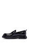 Men's Black Thick Soled Leather Loafer Wm730006Da - 3