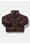 Regular Fit High Neck Zippered Lined Water Resistant Women's Brown Coat - 5