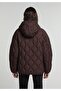 Regular Fit Hooded Zippered Lined Water Resistant Women's Brown Coat - 2