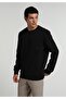 Regular Fit Round Neck Plain Men's Black Sweatshirt