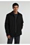Regular Fit Zippered Lined Men's Black Jacket