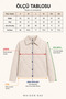Women's Beige Wave Patterned Quilted, Lined, Snap Fastener, Double Pockets, Oversize, Seasonal Jacket - 7