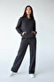 Women's Three-Thread Ribbed Tracksuit Set – Oversized Hooded Sweatshirt and Relaxed-Fit Pants - 2