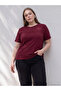Lcw Curve Plum Plus Size Embroidered 100% Cotton Blouse