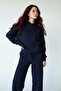 Women's Three-Thread Ribbed Tracksuit Set – Oversized Hooded Sweatshirt and Relaxed-Fit Pants