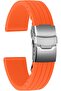 Silicone Watch Band Replacement, Waterproof Rubber Watch Strap with Striped Pattern - 16mm, 18mm, 20mm, 22mm, 24mm