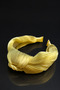 Bym Lemon Yellow Pleated Knotted Soft Women's Hair Crown Daily Accessory