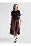 Esvab • Modern & Distinctive Belted Poplin Flared Skirt