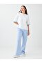 Blue Striped Relaxed Fit Cotton Poplin Trousers - 3