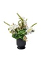Ceramic Planter with Flowers, Black - 2