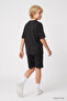Black Oversize Fit Basic Boys' Shorts Set - 11335 - 4