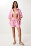 Embroidered Muslin Shirt Shorts Set Lax0014 Sugar Pink