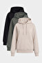 Standard Hooded 3-Pack Black-Khaki-Beige Women's Sweatshirt - 97321