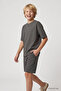 Khaki Oversize Fit Basic Boys' Shorts Set - 11335 - 2