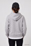 Gray Melange Standard Hooded Basic Women's Sweatshirt with Kangaroo Pocket - 97321 - 5
