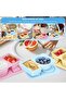 3 Pack Silicone Reusable Snack Containers with Lids,Small Mini Food Snack Boxs,Double Compartment Sn - 2