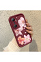 Infinix Hot 20 Compatible Case Camera Protective Flower Case Maroon Lover Couple Silicone Phone Case - 2