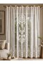 Versay Linen Look Panel Curtain with Ecru Embroidery