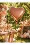 Caramel Brown 18 Inch Heart Foil Balloon Helium Compatible Birthday Valentine's Day Party Decoration - 3