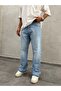 Effected Washed Blue Flared Fit Jean - 3