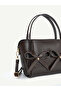 Brown Shk342 Faux Leather, Zippered, Bow Detail, Long Strap, Hand, Arm and Shoulder Bag - 4