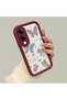 Vivo Y04 Compatible Case Camera Protector Heart Pattern Maroon Lover Couple Silicone Phone Case - 3
