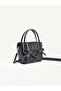 Black Shk342 Faux Leather, Zippered, Bow Detail, Long Strap, Hand, Arm and Shoulder Bag - 5