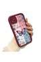 Realme C20/C20A Compatible Case Camera Protector Stitch Pattern Maroon Lover Couple Silicone Phone Case - 3