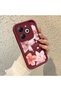 Infinix Smart 8/8 Pro Compatible Case Camera Protective Flower Case Maroon Lover Couple Silicone Phone Case - 2