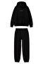 Unisex Oversize Tracksuit Set Champ & Leisure Printed Black–3 Thread, Hooded Top, Elasticated - 7