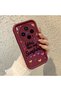 Vivo X300 Compatible Case Camera Protector Heart Pattern Maroon Lover Couple Silicone Phone Case - 3