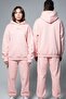 Unisex Oversize Tracksuit Set Champ & Leisure Printed a Pink–Hoodie, Elastic Bottom - 3