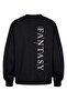 Men's Oversize Sweatshirt Fantasy Back Printed Black – Crew Neck, 3 Thread Raster Fleece - 6