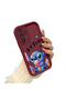 Samsung Galaxy A73 Compatible Case Camera Protector Stitch Pattern Maroon Lover Couple Silicone Phone Case - 3