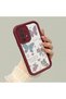 Samsung Galaxy A32 Compatible Case Camera Protector Heart Pattern Burgundy Lover Couple Silicone Phone Case - 2