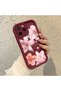 iPhone 11 Pro Compatible Case Camera Protector Flower Case Burgundy Lover Couple Silicone Phone Case - 3