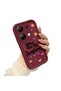 Xiaomi Redmi Note 14S Compatible Case Camera Protector Heart Pattern Burgundy Lover Couple Silicone Phone Case - 3