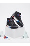 Children's Long Ankle Boots with Velcro and Laces for All Seasons - Black Blue - 2