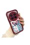 Vivo X200 Pro Compatible Case Camera Protector Stitch Pattern Burgundy Couple Silicone Phone Case - 2