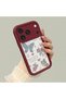 iPhone 17 Pro Compatible Case Camera Protector Heart Pattern Claret Red Beloved Couple Silicone Phone Case - 3