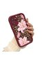 Xiaomi Redmi Note 10 Compatible Case Camera Protective Flower Case Maroon Lover Couple Silicone Phone Case - 3